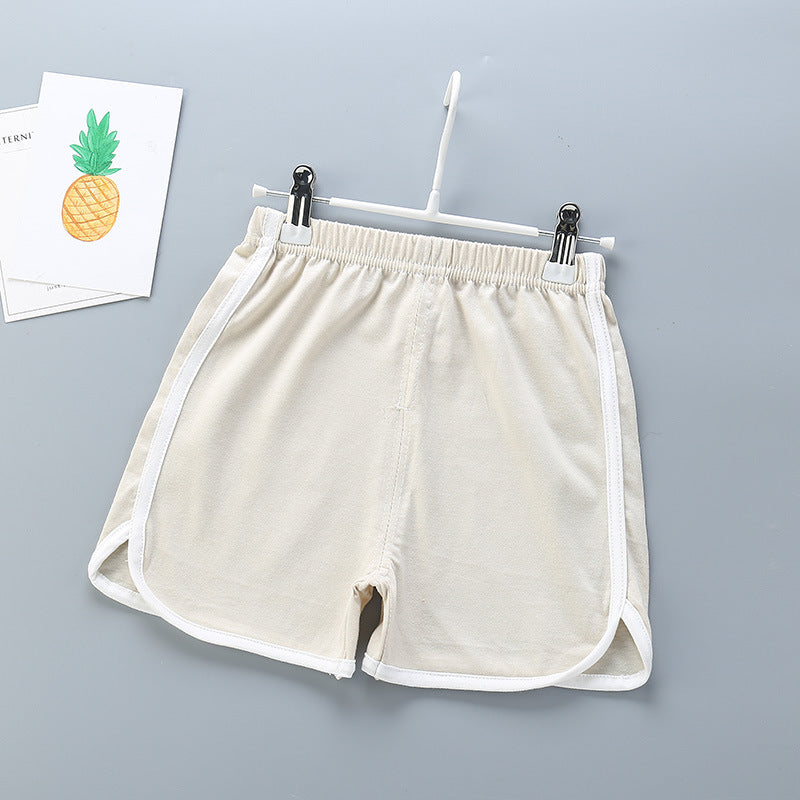 Katoenen meisjesshort met stijlvolle witte bies