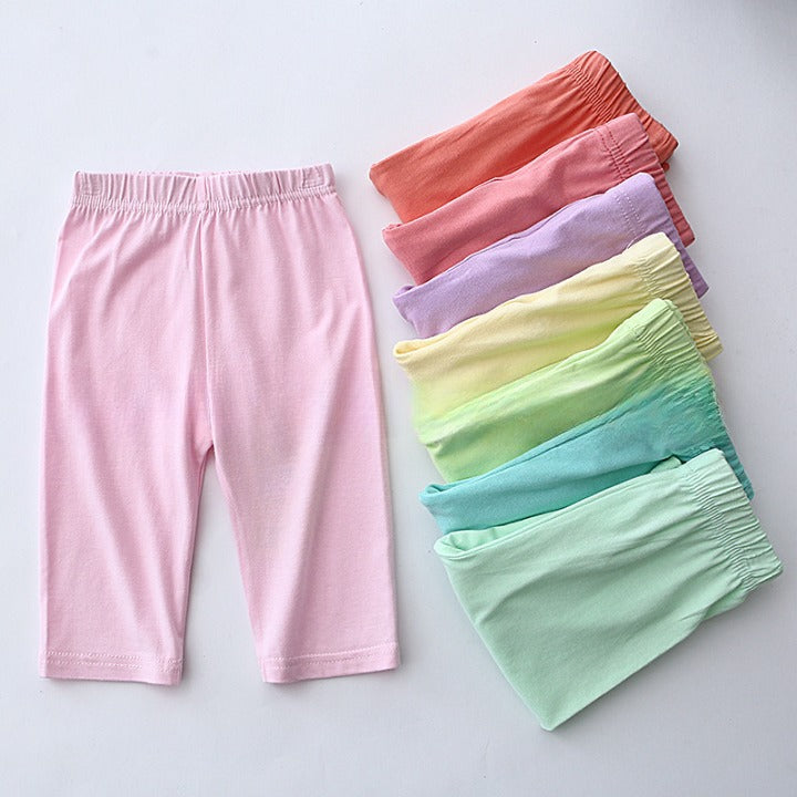 Zachte korte katoenen legging in pastel tinten