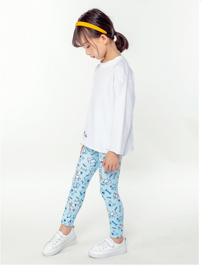 Meisjes legging met hondenprint