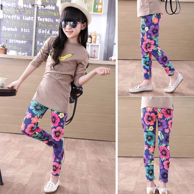 Legging met vrolijke bloemenprint