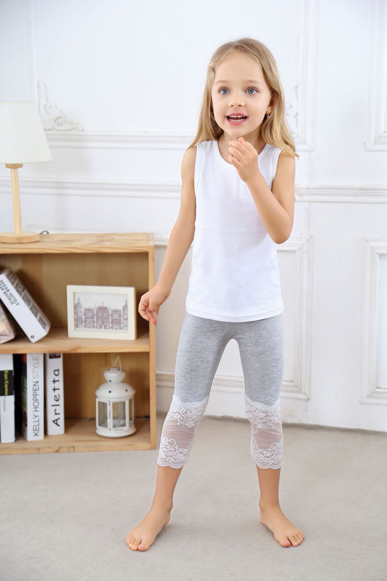 Korte legging met kant