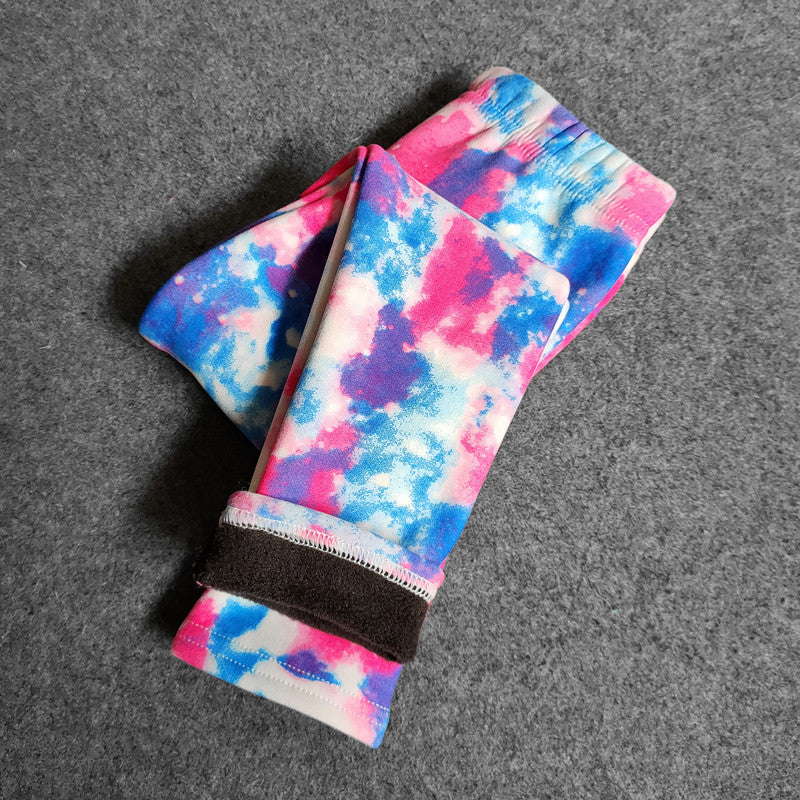 Legging tie dye blauw/roze voor kinderen