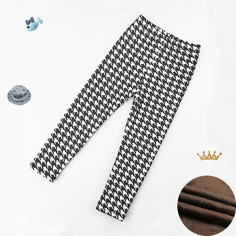 winter Legging zwart/wit patroon