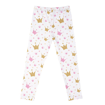 Meisjes witte kroon legging
