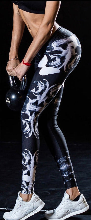 Donkerblauw met witte yoga legging