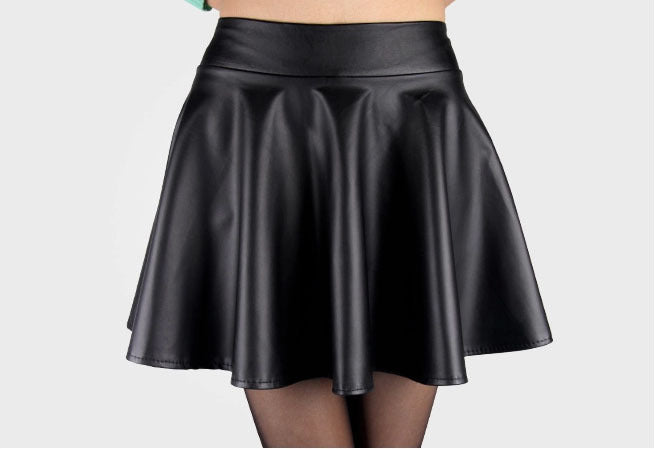 Leder look rok