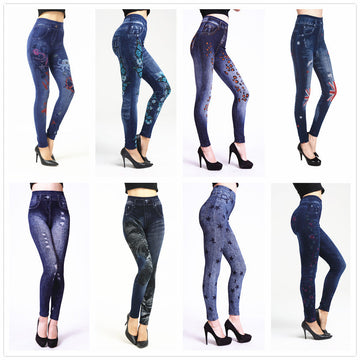Jeans legging met print