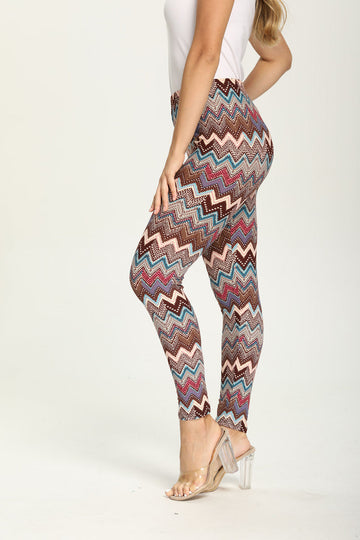 Dames legging met zigzag look