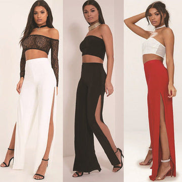 Zomerbroek met hoge split