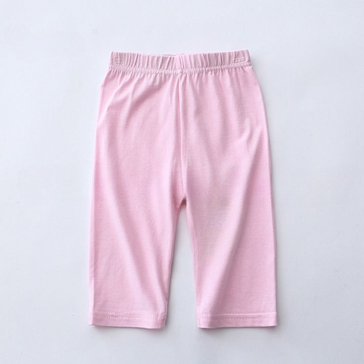 Zachte korte katoenen legging in pastel tinten