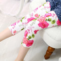 Roze bloemenprint katoenen capri legging