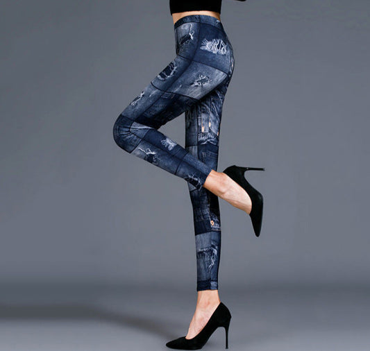 Legging ripped jeans look