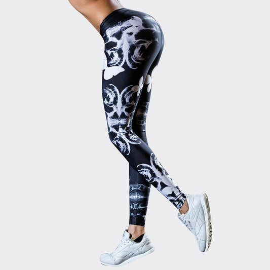 Donkerblauw met witte yoga legging