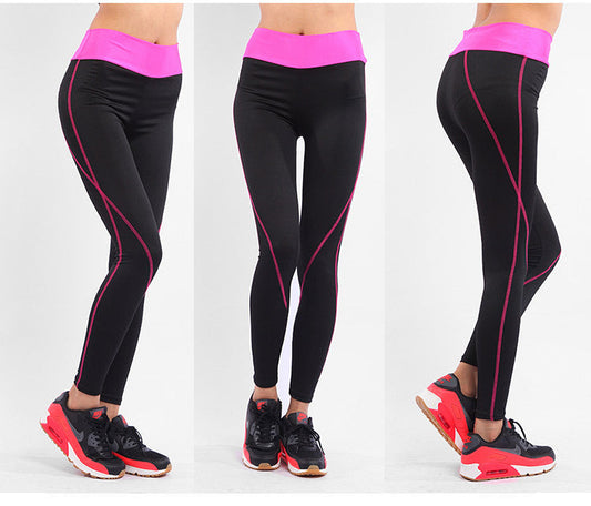 Zwarte sportlegging met gekleurde tailleband